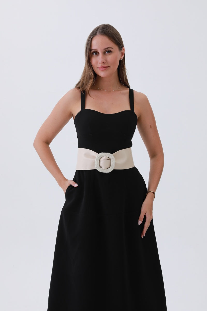 Sleek Faux Leather Belt – Minimalist Trackline Design⚡