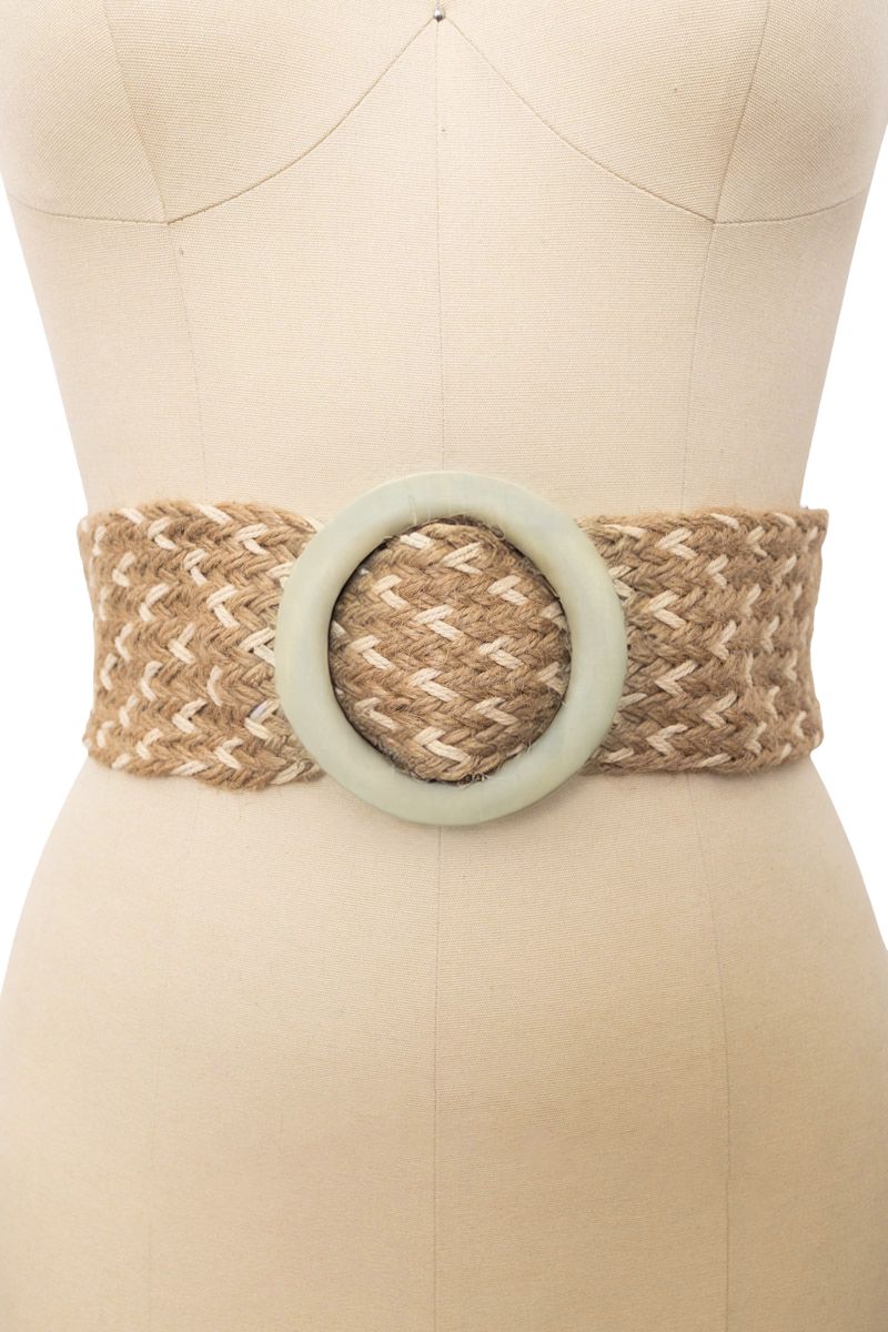 Bohemian Wide Natural Jute Waist Belt