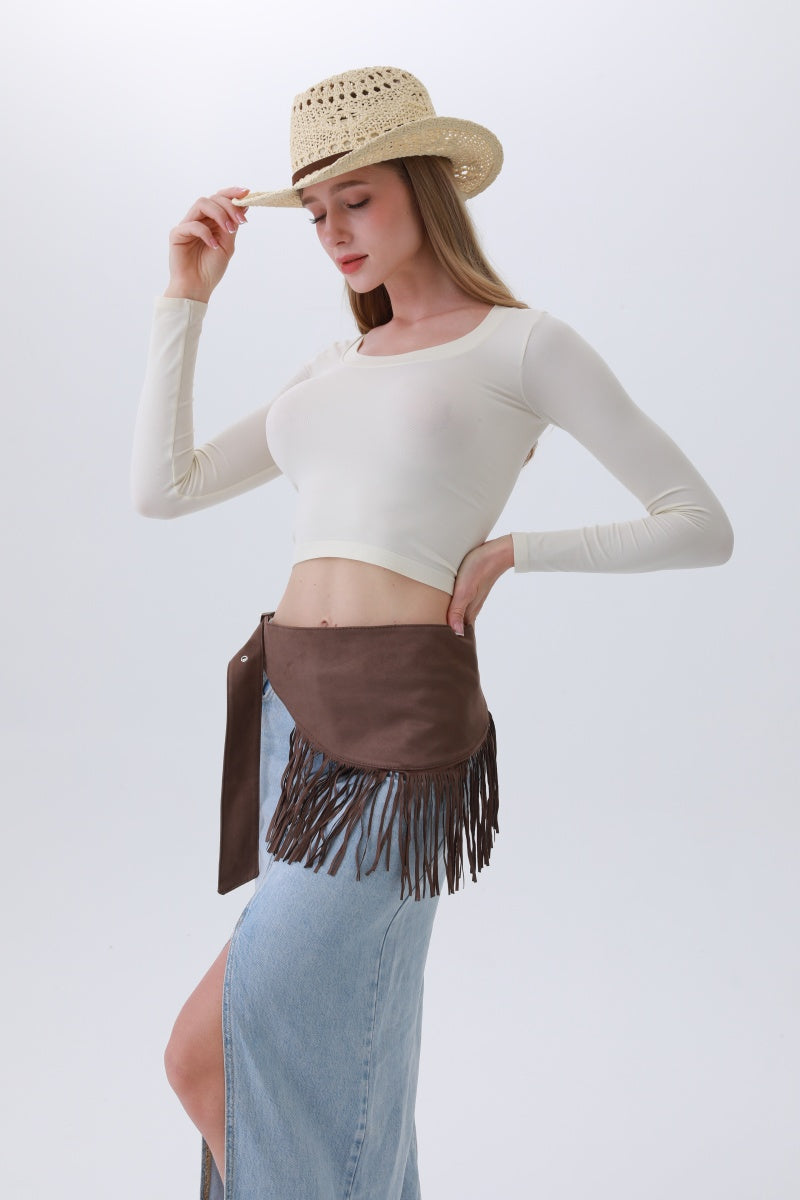 Ethnic Jazz Waist Cincher – Bohemian Fringe Belt✨🎷 