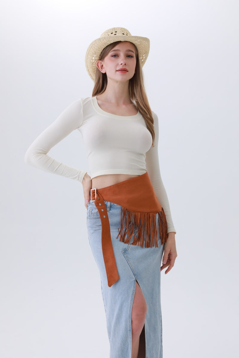 Ethnic Jazz Waist Cincher – Bohemian Fringe Belt✨🎷 