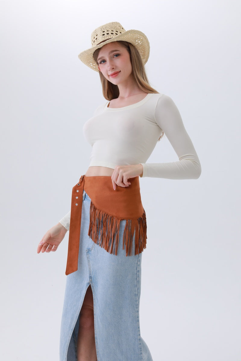 Ethnic Jazz Waist Cincher – Bohemian Fringe Belt✨🎷 