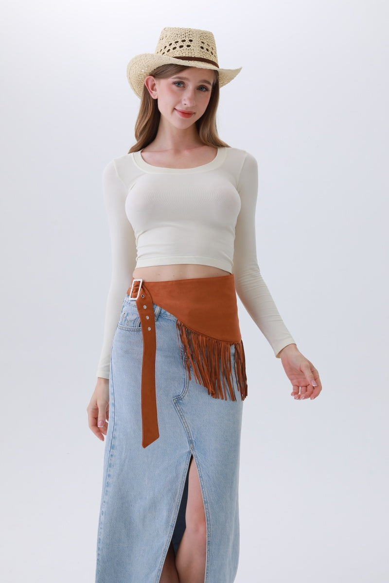 Ethnic Jazz Waist Cincher – Bohemian Fringe Belt✨🎷 