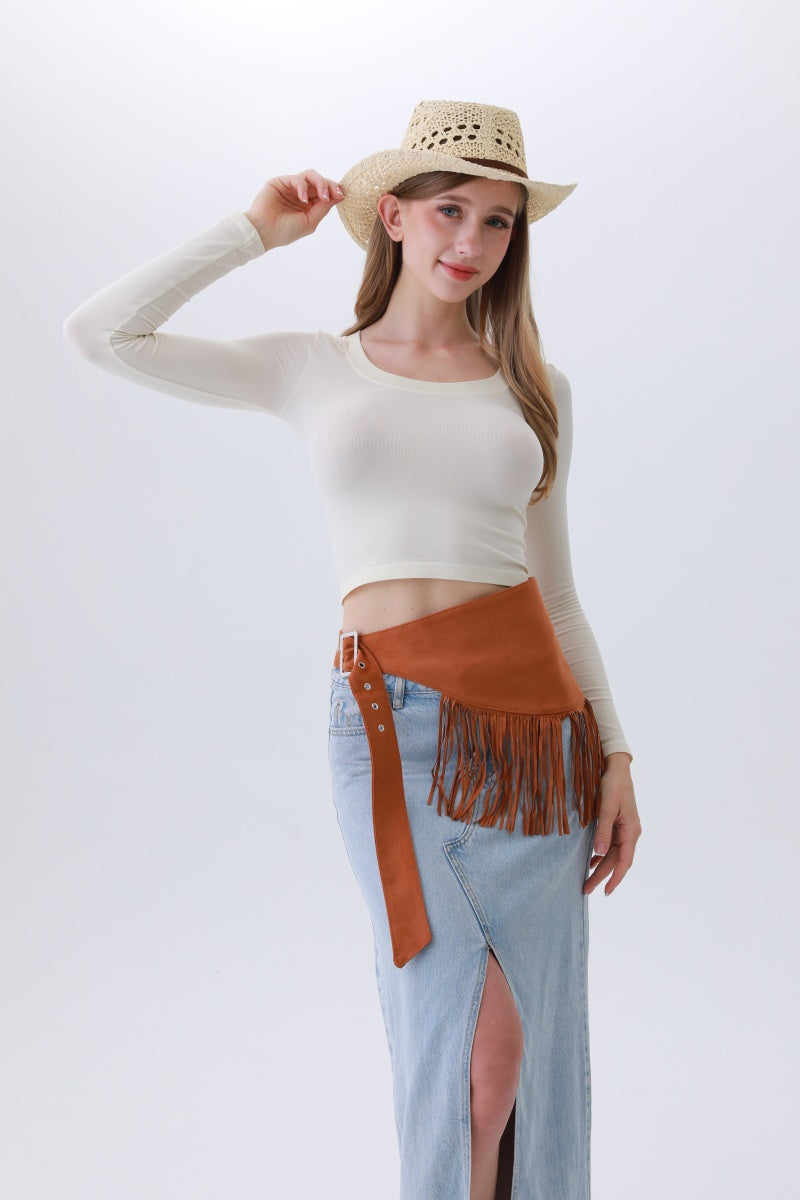 Ethnic Jazz Waist Cincher – Bohemian Fringe Belt✨🎷 