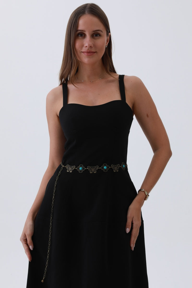 Boho Butterfly Chain Belt – Vintage Western Waist Accent🌸⛓️