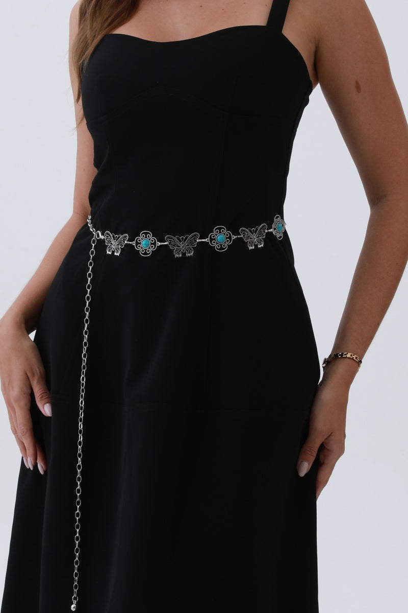 Boho Butterfly Chain Belt – Vintage Western Waist Accent🌸⛓️