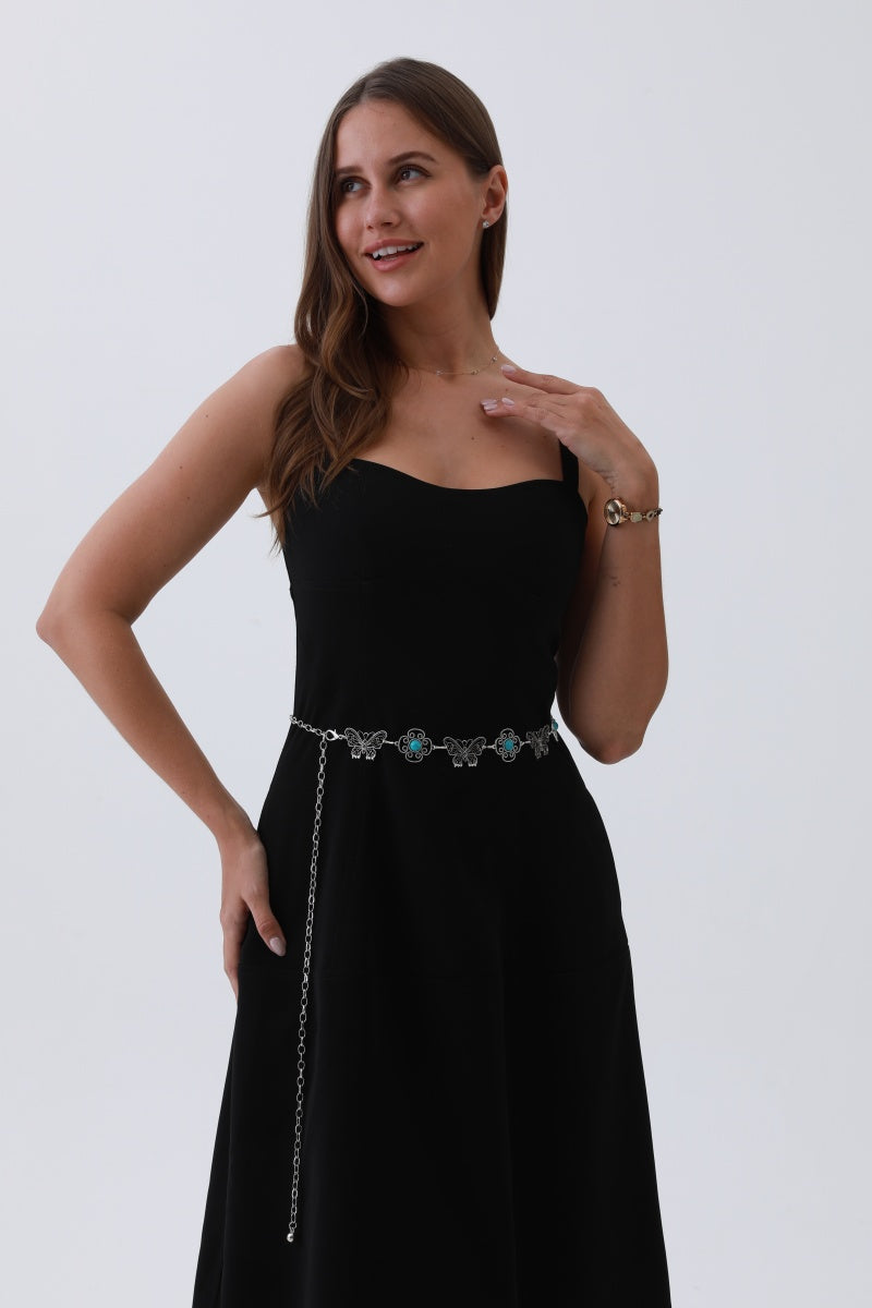 Boho Butterfly Chain Belt – Vintage Western Waist Accent🌸⛓️