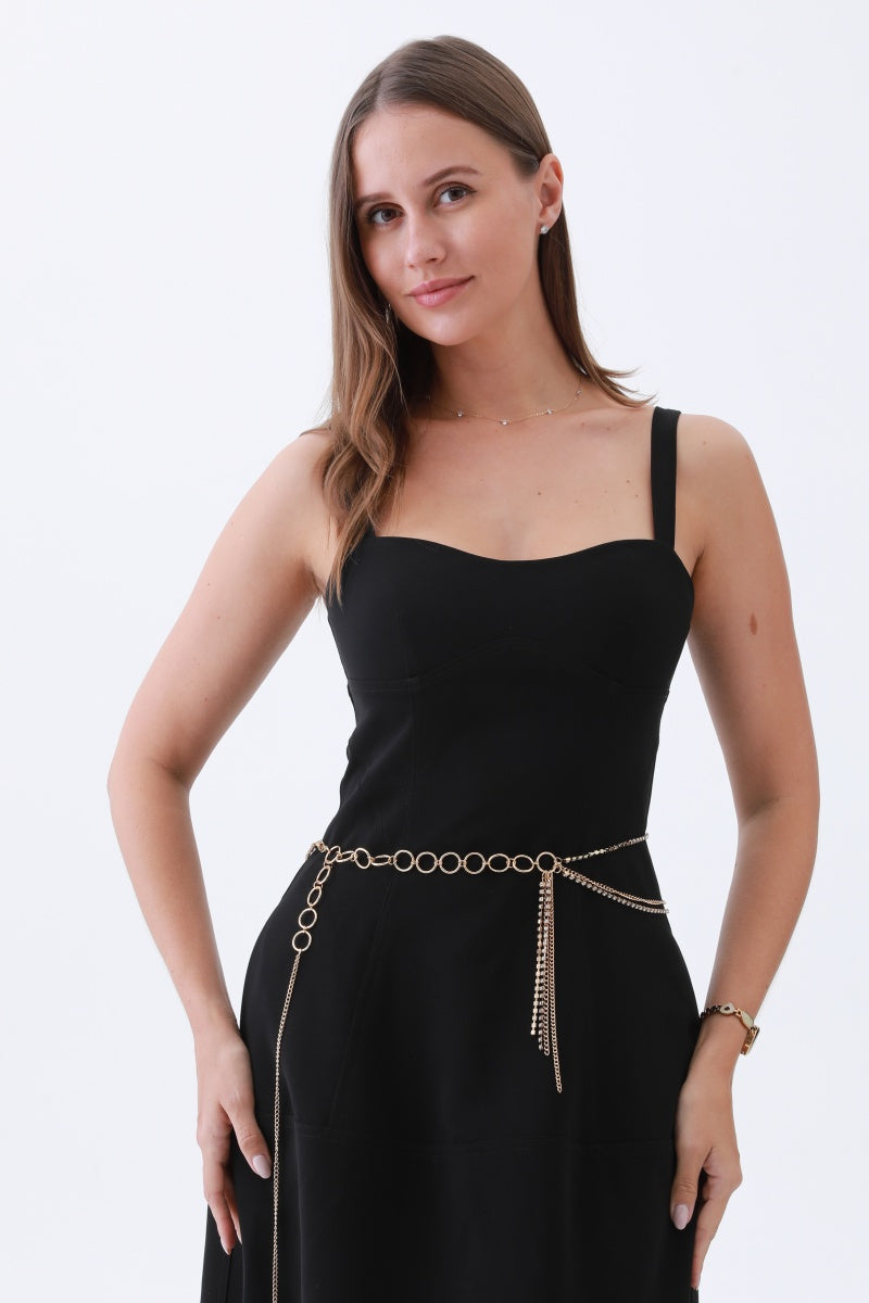 Triple-Layer Rhinestone Belt – Chain & Tassel Bohemian Glam✨🔗 