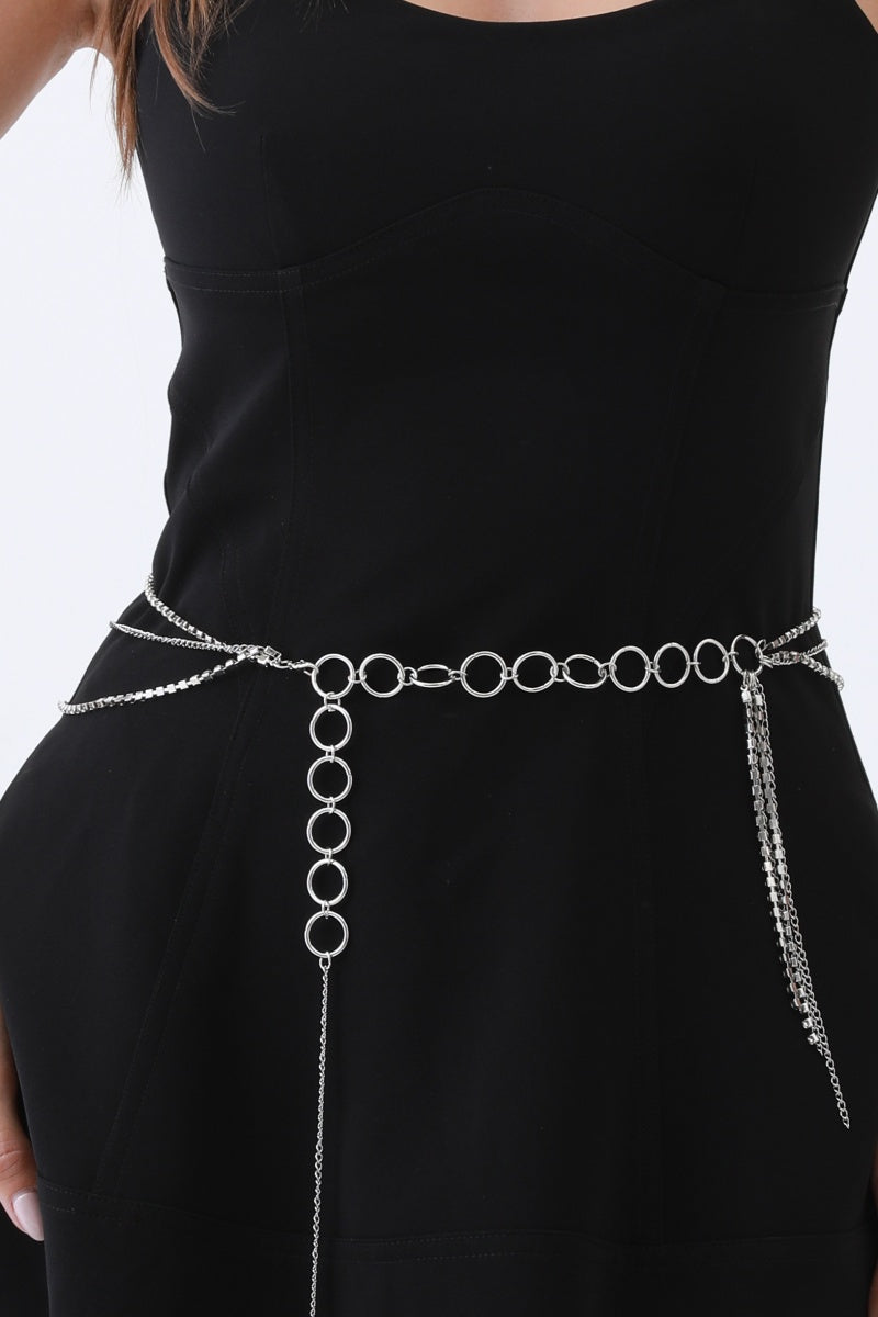 Triple-Layer Rhinestone Belt – Chain & Tassel Bohemian Glam✨🔗 