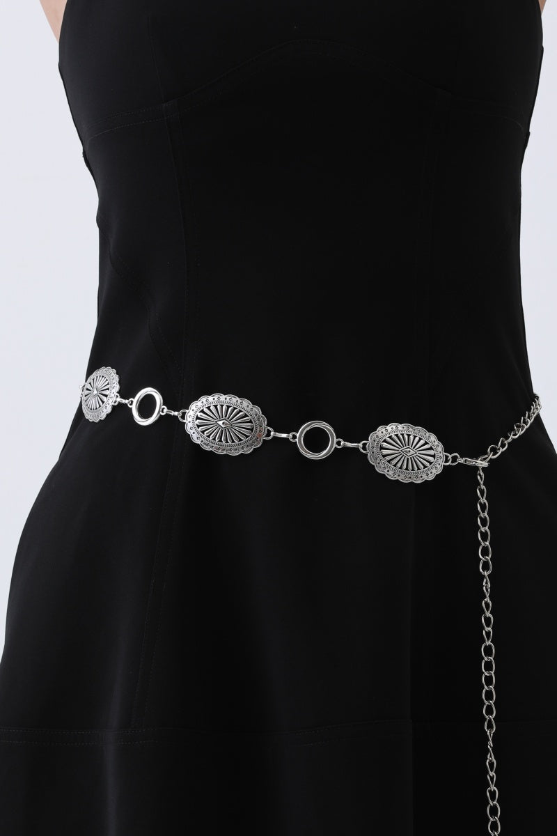Western Chain Link Belt – Edgy Oval & O-Ring Buckle🤠⛓️