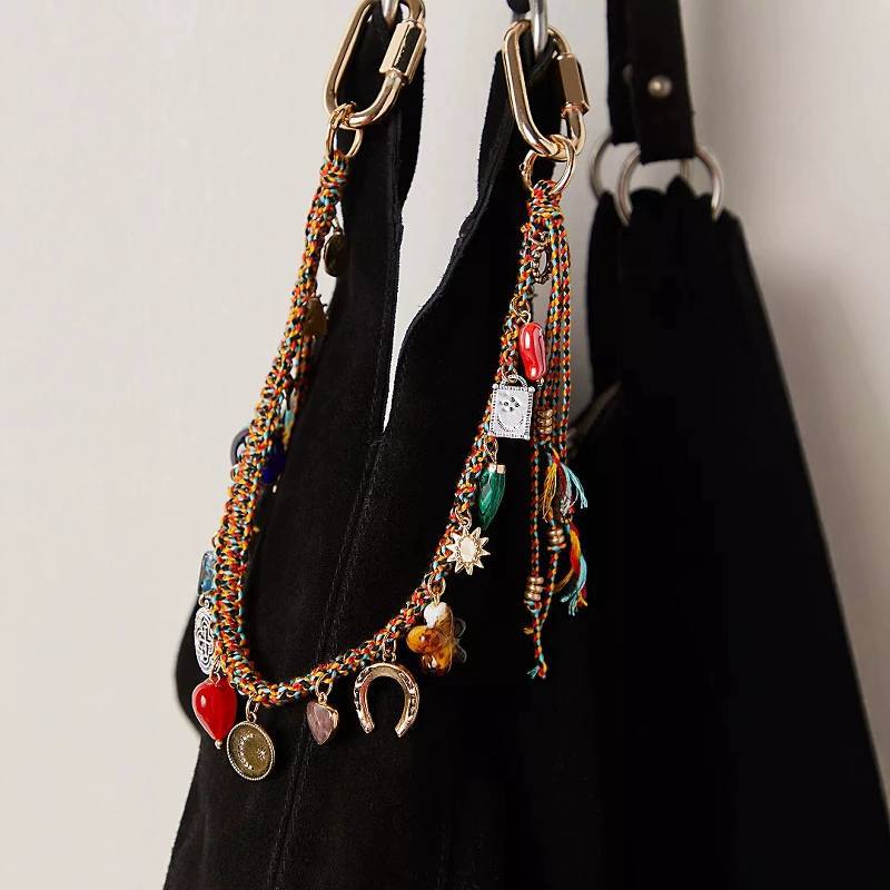 Bold Evil Eye Bag Charm Chain – Handwoven Strap for Fierce Style 👁️🔥