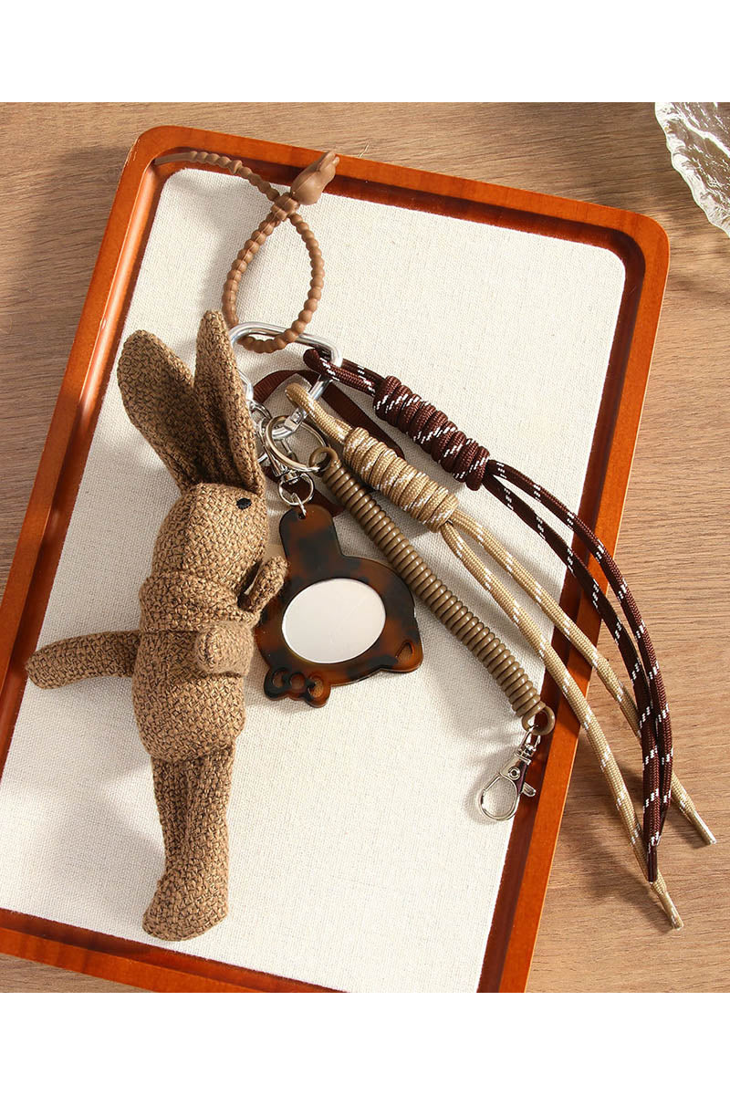 Whimsical Rabbit Charm – Handwoven Linen Bag Accessory 🐰🌿
