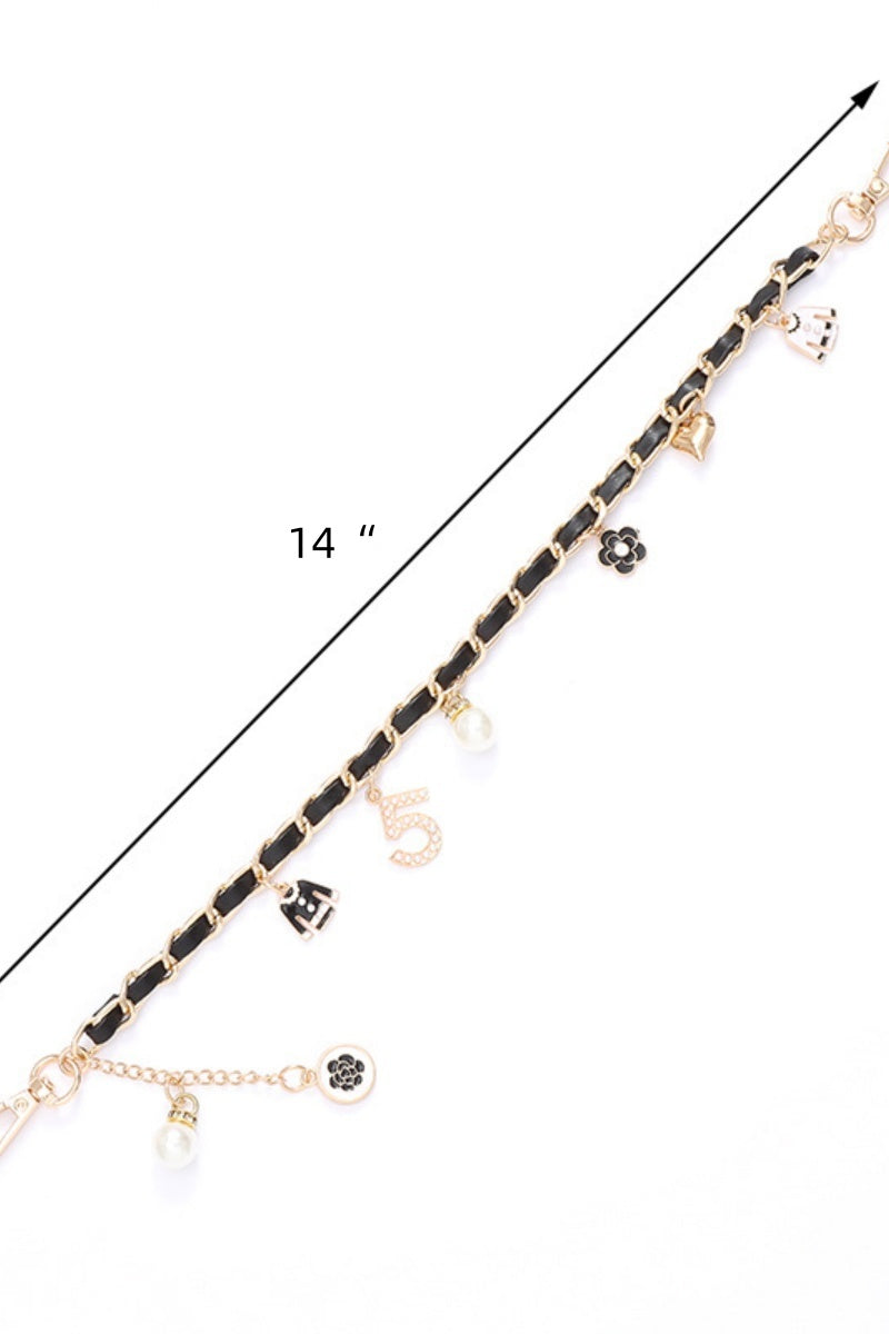 Luxury Pearl & Leather Chain Strap – Designer-Inspired Bag Charm ✨👜