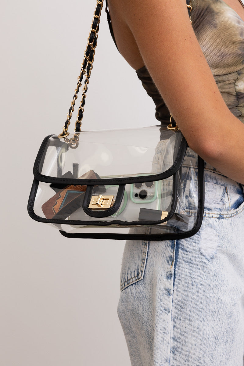 Stadium Chic Clear Flap Bag 🎤
