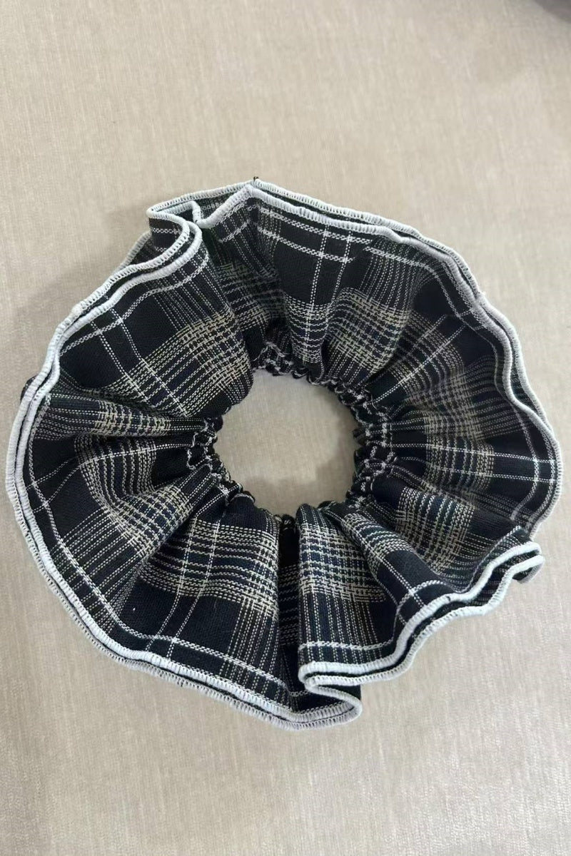 Vintage Stripe Double-Layer Scrunchie – Extra-Large Hair Tie for Women