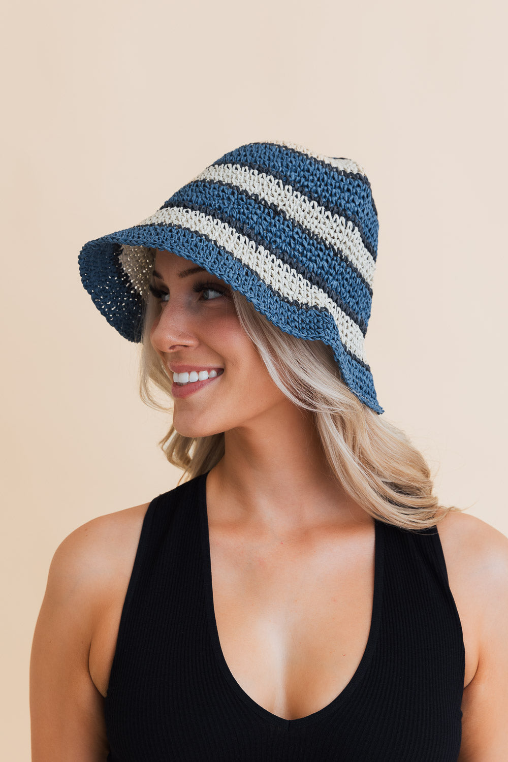 Woven Wonders Striped Sun Weave Hat