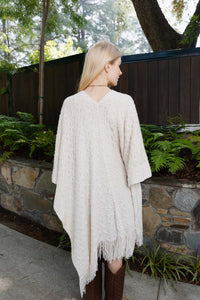 Cozy Haven Embroidered Tassel Wrap Ponchos
