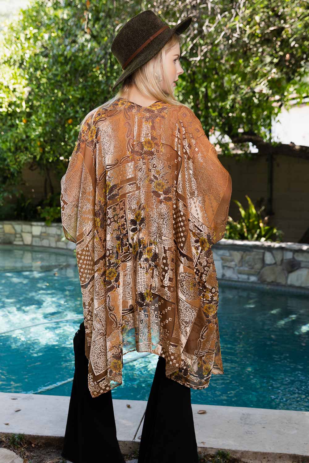 Mandala Bloom Intricate Velvet Henna Pattern Kimono Kimonos