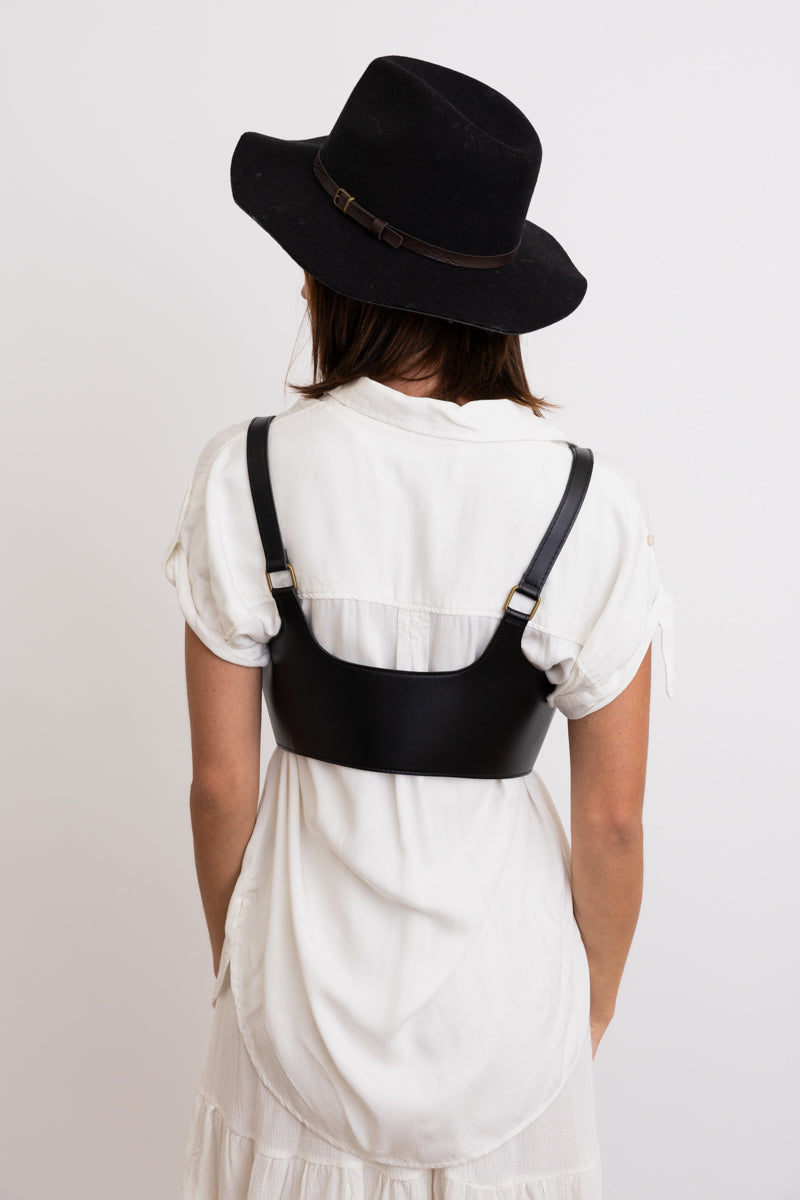 🖤 Punk Style Black Leather Harness Belt Adjustable Straps