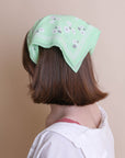 Dainty Flower Bandana Face Masks Green