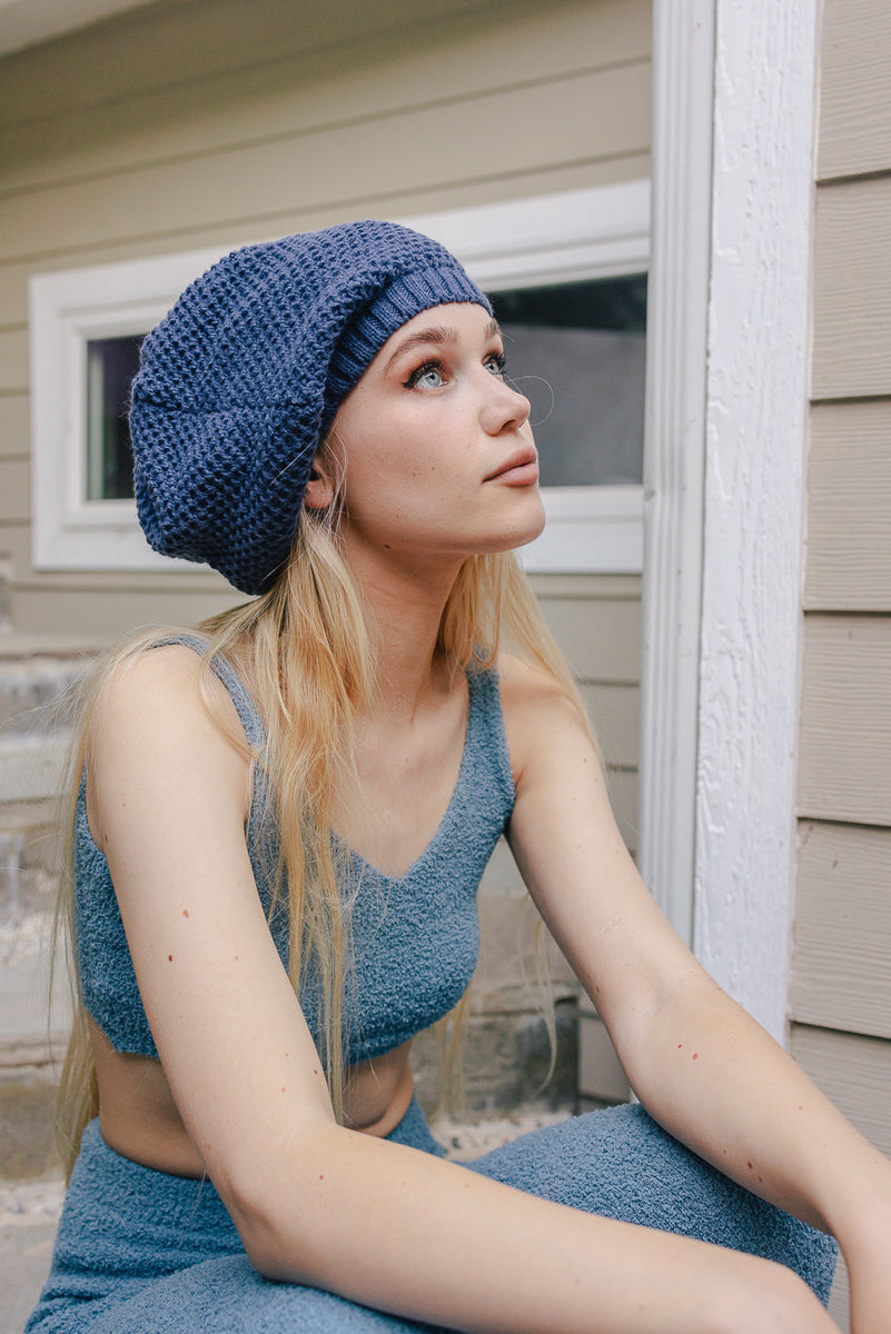 Slouch Waffle Knit Beanie – you Thank
