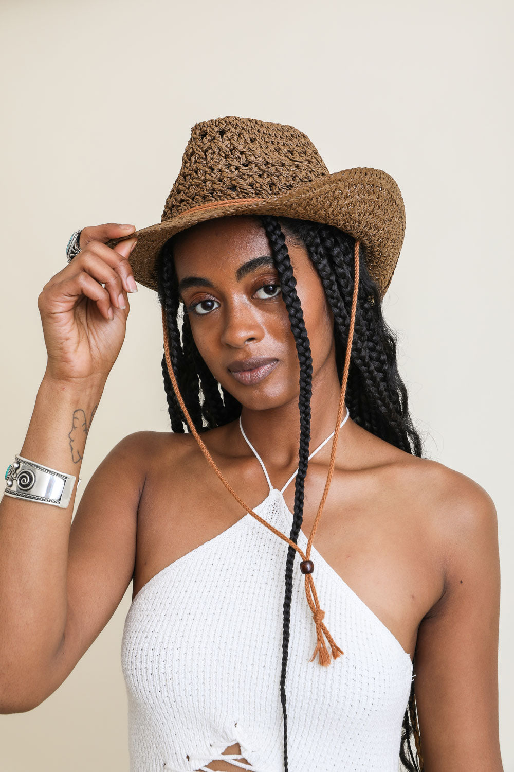 Eco Friendly Weaved Western Cowboy Hat - Main Image