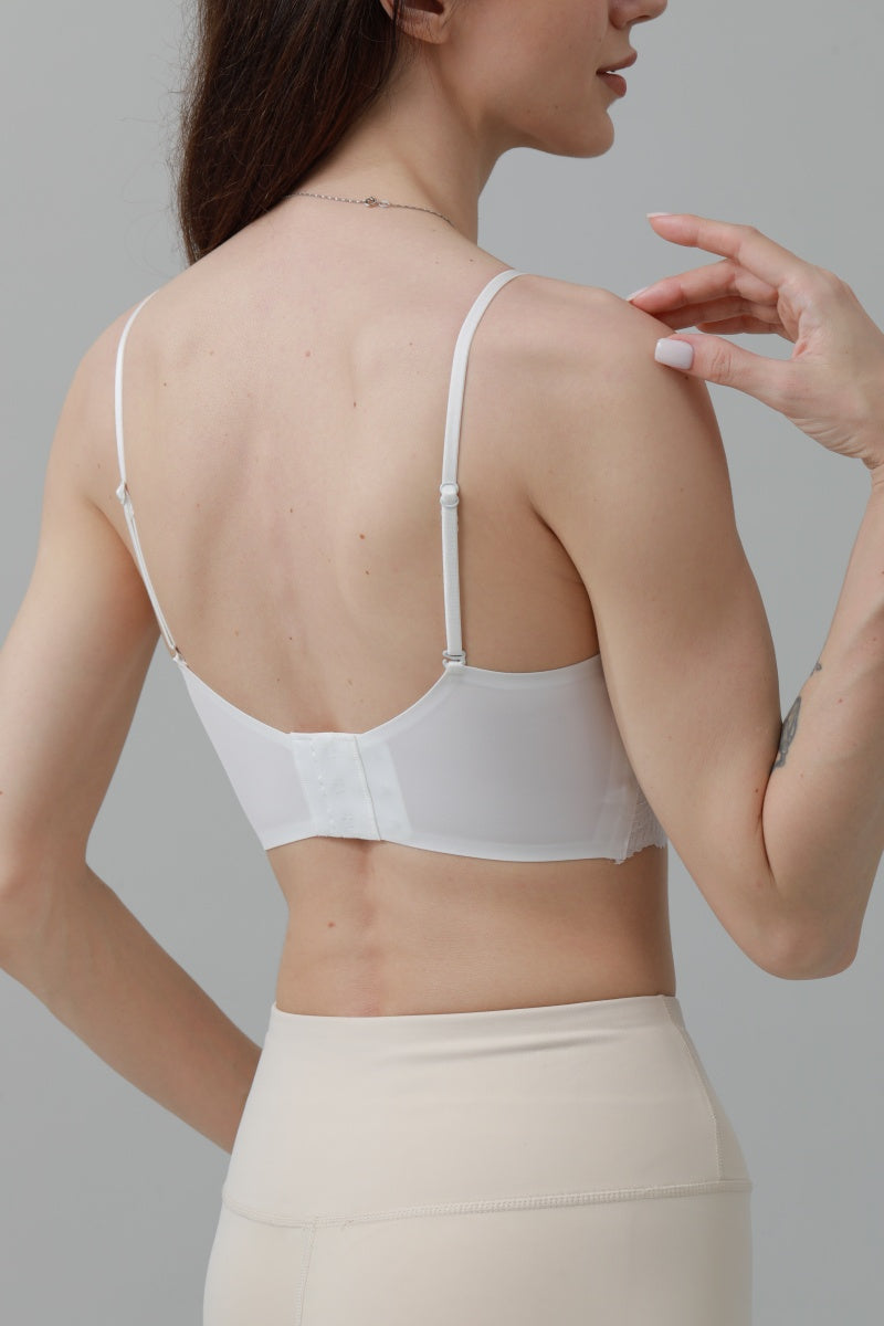 CloudSoft Wireless Bra – Lace Detail &amp; Invisible Fit 🌸☁️
