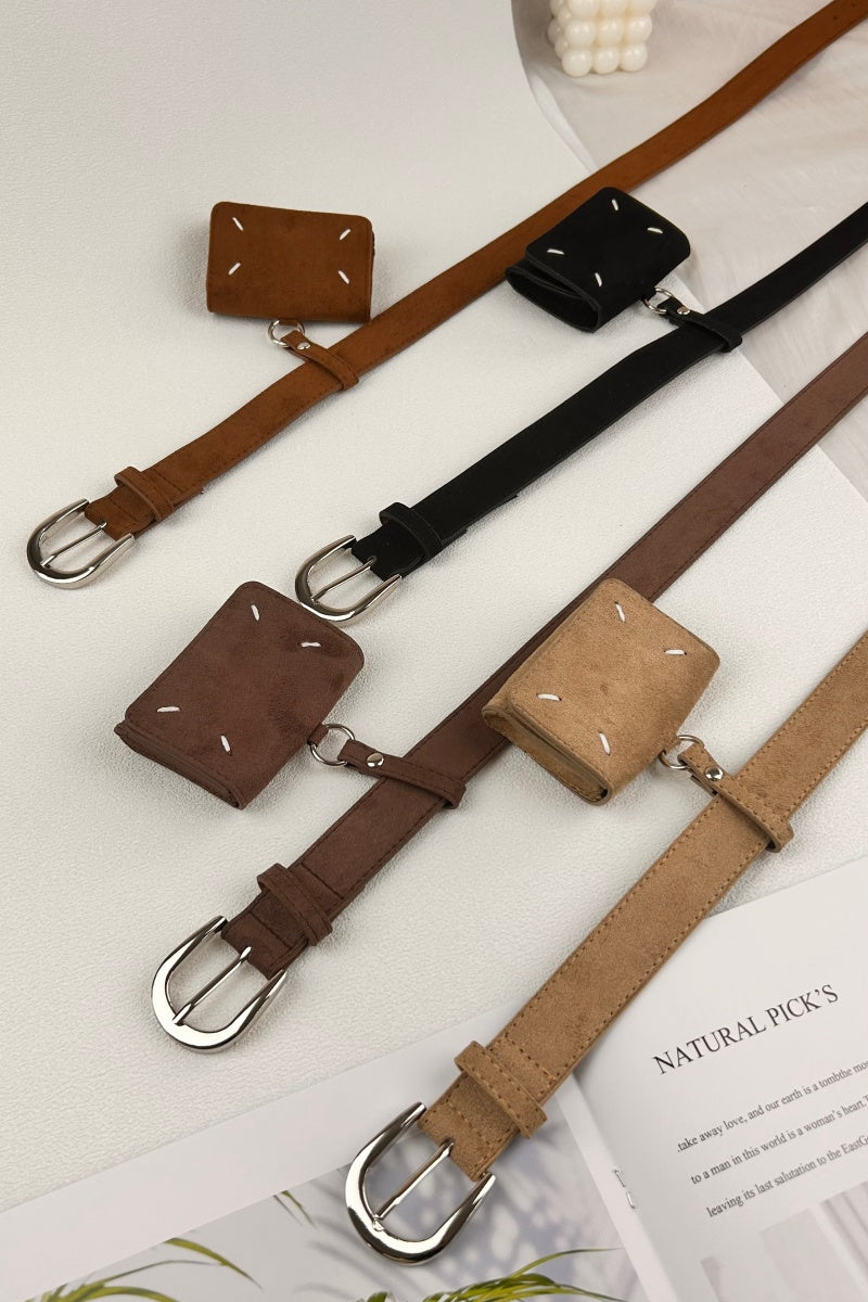 Vintage Belt with Attached Mini Wallet – Functional &amp; Retro Style 💼
