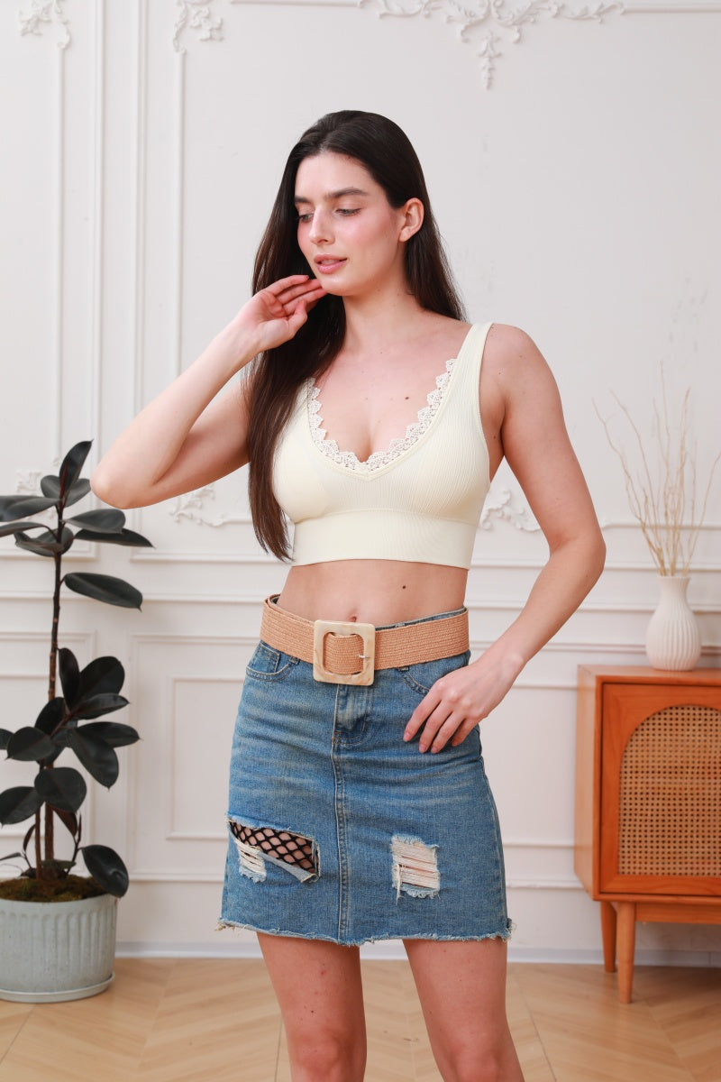Artisan Marbled Square Buckle Stretch Waist Belt