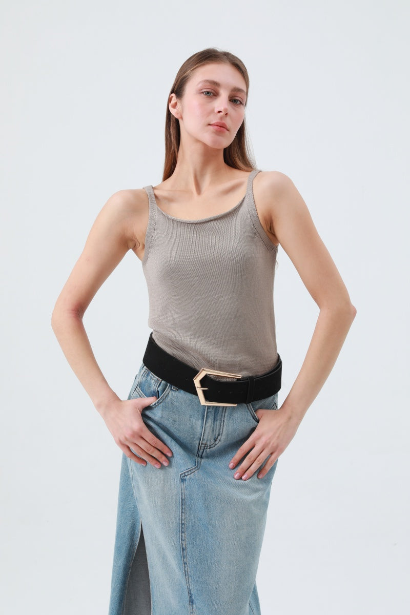 Wild West Chic: Wide Suede Belt