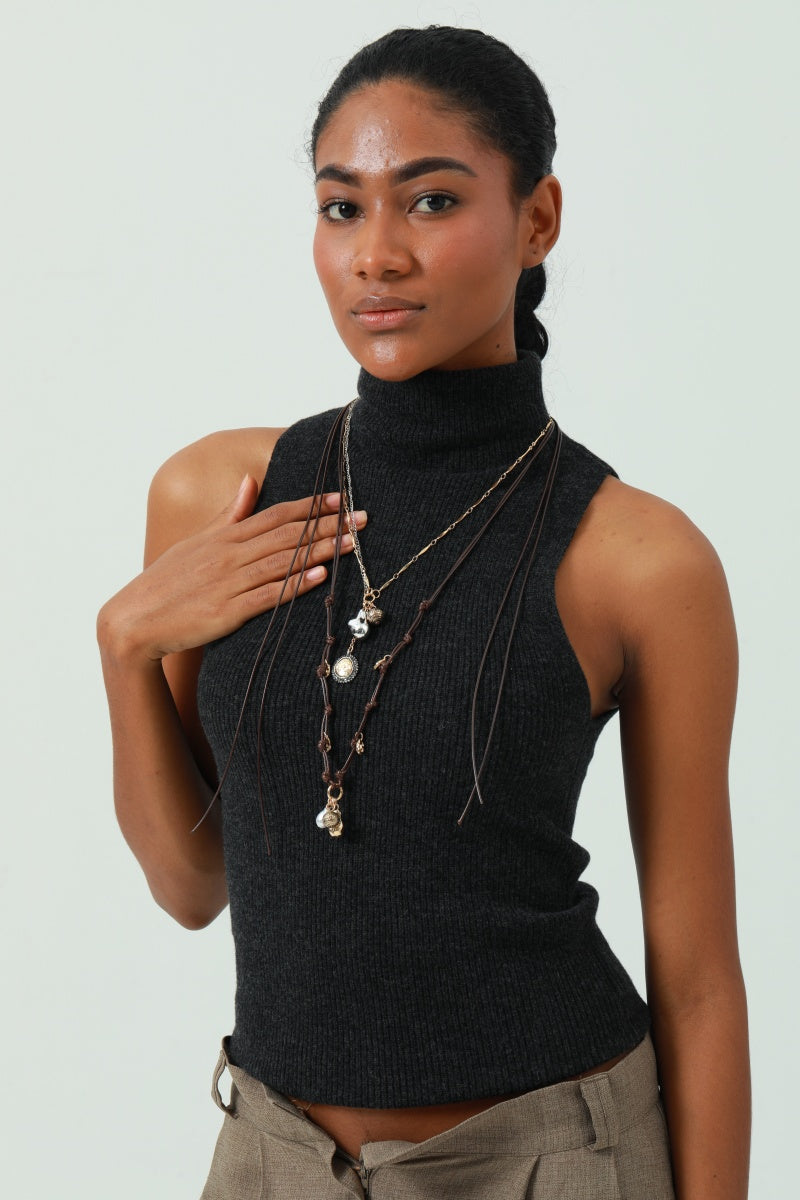 Stackable Alloy Charm Necklace - Layered Trendy Look 🔗