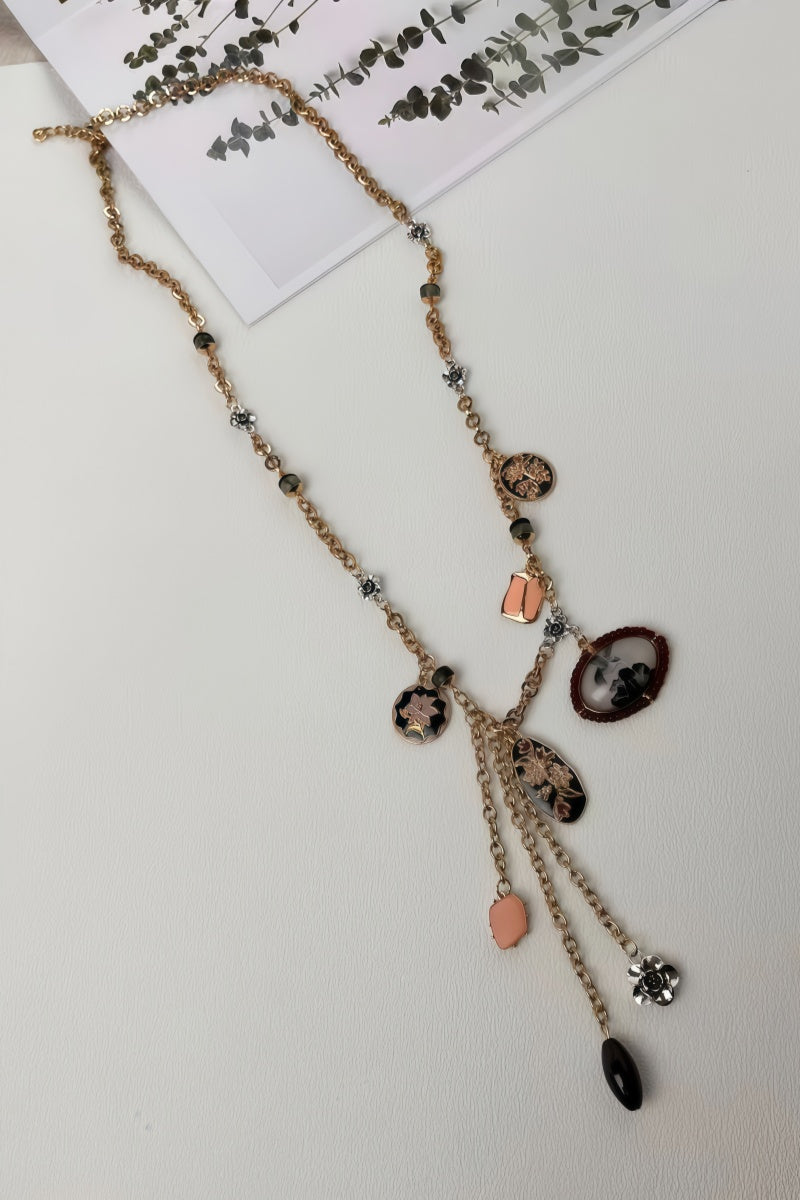 Crane &amp; Floral Teardrop Necklace - Elegant New Design 🕊️🌸