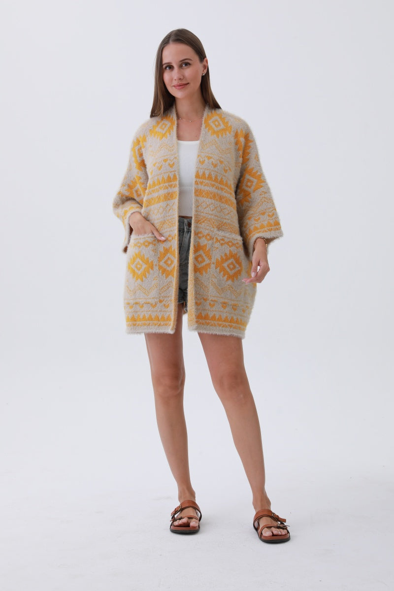 Aztec Soft Knit cardigan with Tribal Print - Western Vibe 🌵