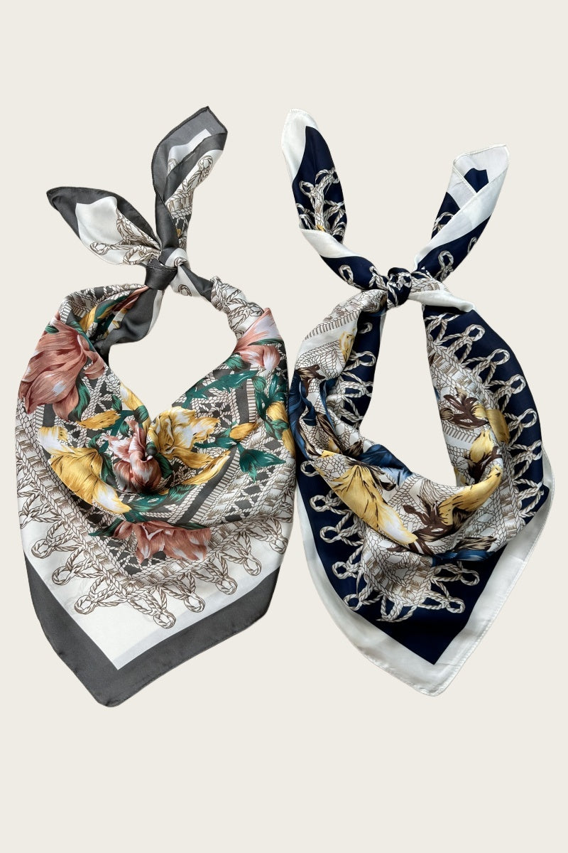 Magnolia Bloom Bandana - Floral Silk Scarf 🌸🧣