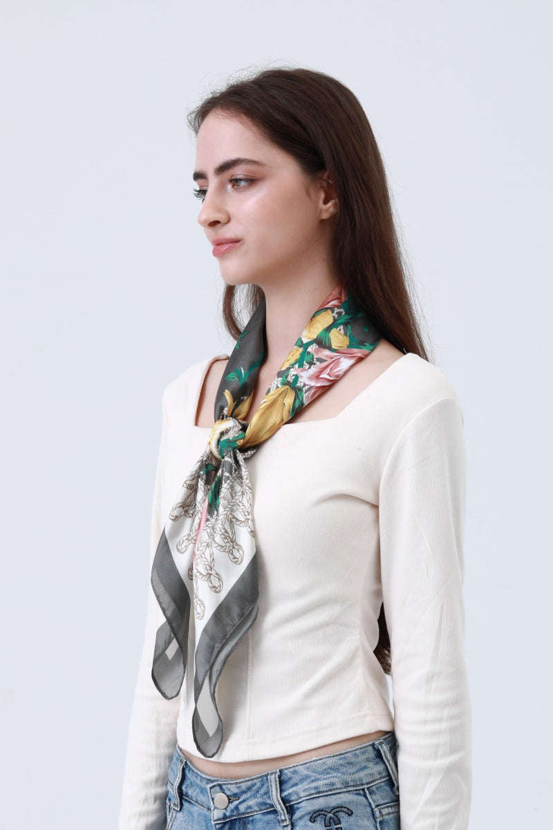 Magnolia Bloom Bandana - Floral Silk Scarf 🌸🧣