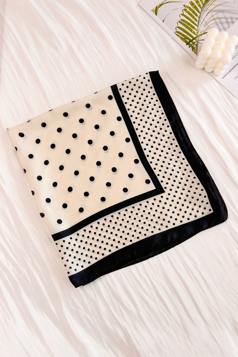 Polka Dot Scarf with Contrast Border - Summer Staple Accessory ⚫⚪