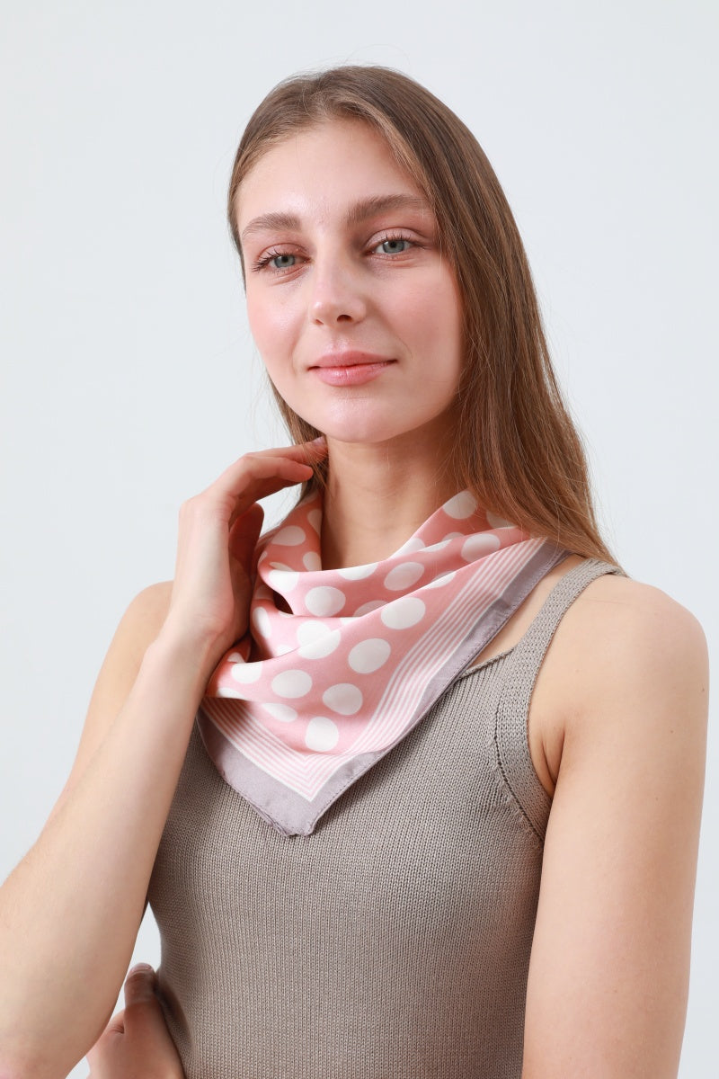 Oversized White Dots &amp; Linear Print Scarf – Fresh Summer Bandana ⚪〰️