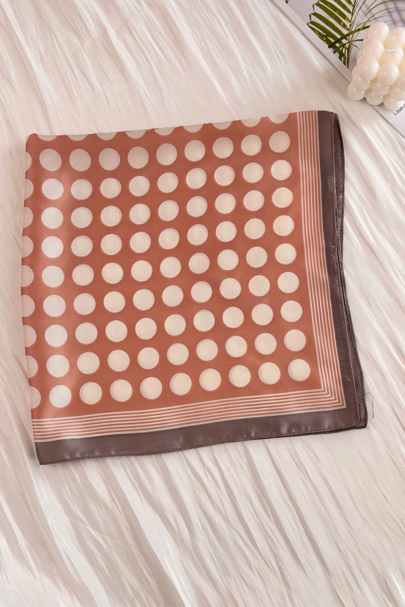 Oversized White Dots &amp; Linear Print Scarf – Fresh Summer Bandana ⚪〰️