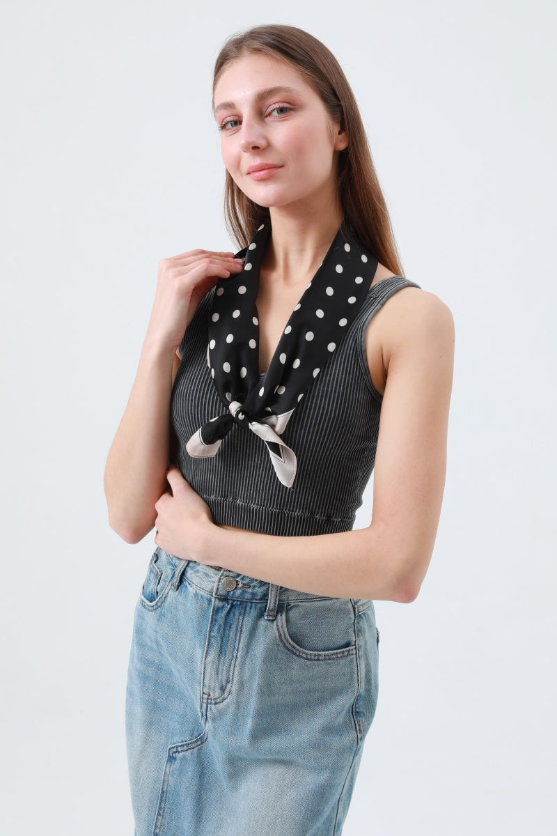 New Stylish Polka Dot Bandana Set – Spring Summer Scarf Collection ⚪🔵
