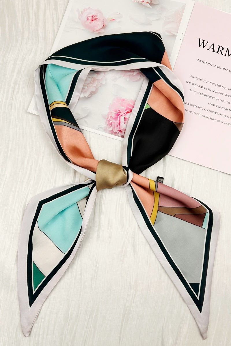 Bold Lines: Modern Geometric Color Block Silky Scarf