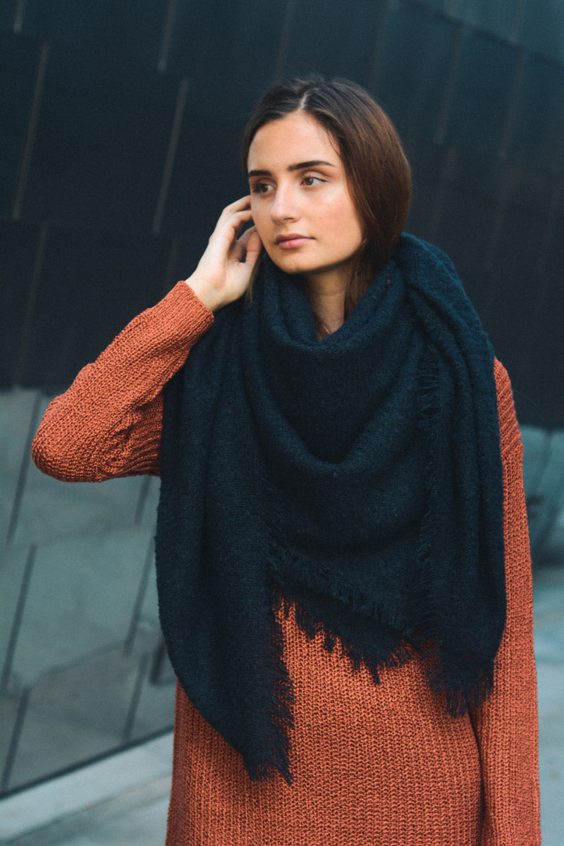 Plush Mohair Square Scarf – Snug &amp; Chic Winter Wrap ☁️❄️