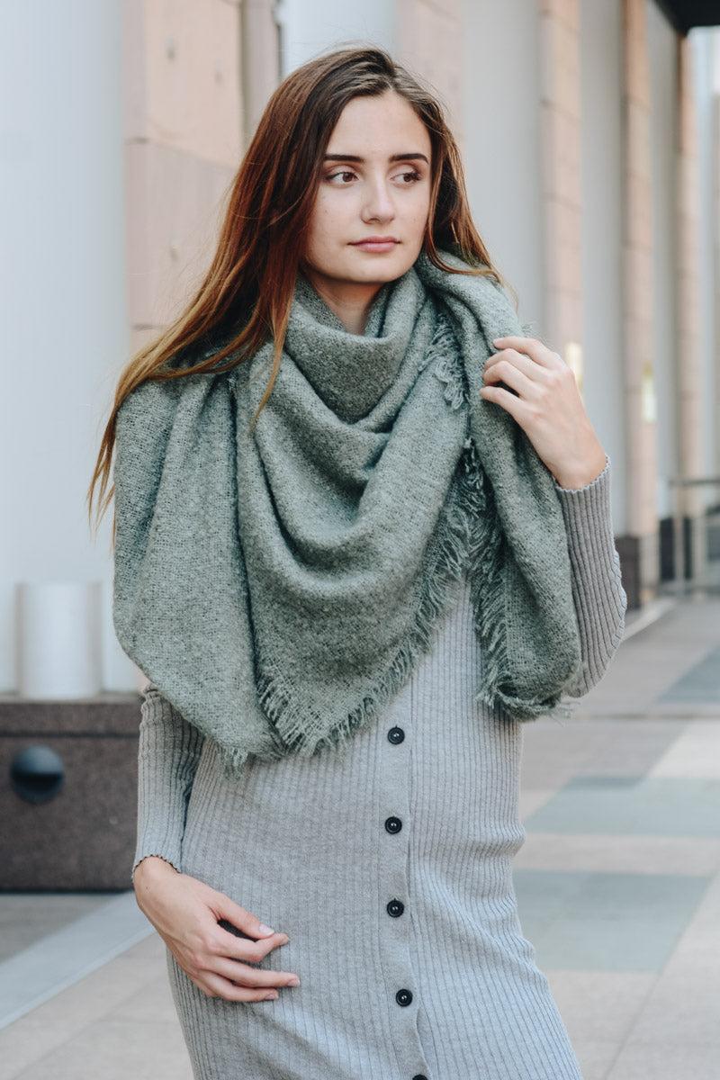 Plush Mohair Square Scarf – Snug &amp; Chic Winter Wrap ☁️❄️