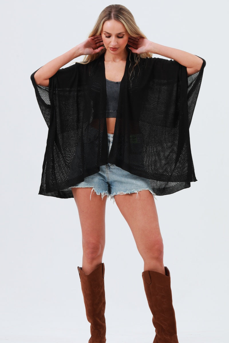 Oversized Mesh Knit Kimono – Lightweight &amp; Airy Cover-Up 🌬️🧥