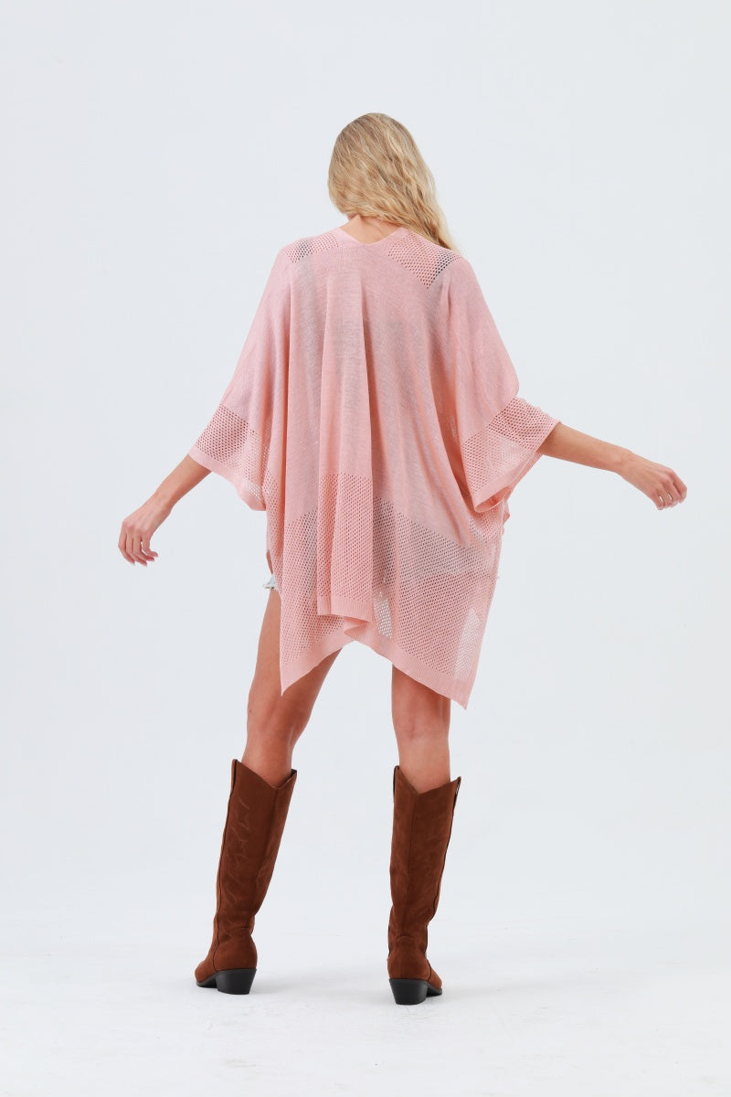 Oversized Mesh Knit Kimono – Lightweight &amp; Airy Cover-Up 🌬️🧥