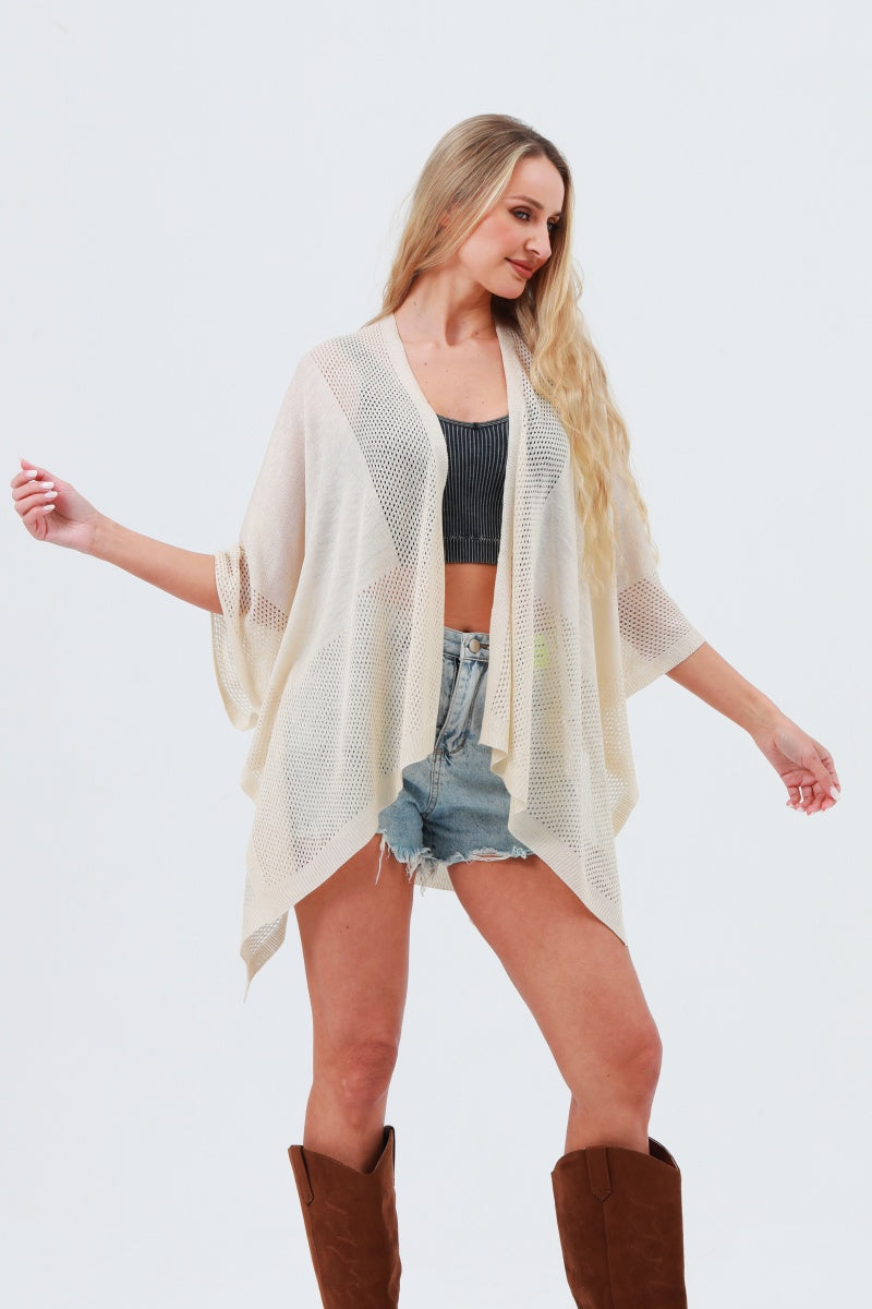 Oversized Mesh Knit Kimono – Lightweight &amp; Airy Cover-Up 🌬️🧥