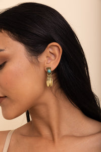 Antique Bronze Turquoise Stone Earrings Jewelry