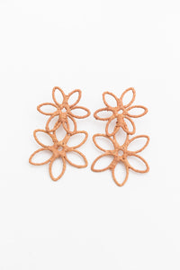Boho Bloom Raffia Drop Earrings Accessories
