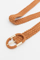 Braided Suede Accent Oval Buckle Belt Belts One Size / Camel