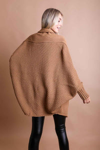 Cuddly Bat Sleeve Knit Cardigan Ponchos