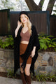 Cozy Haven Embroidered Tassel Wrap Ponchos One Size / Black