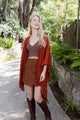 Cozy Haven Embroidered Tassel Wrap Ponchos One Size / Rust